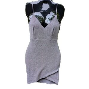 Vintage Y2K Windsor Dress Metallic Glitter S Bodycon Asymmetrical Stretch USA